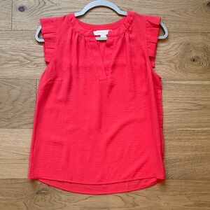 Monteau Coral Ruffle Sleeve V-Notch Camisole
